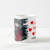 ハッピーバレンタインデーカスタムの写真と名前Mag コーヒーマグカップ (中央)