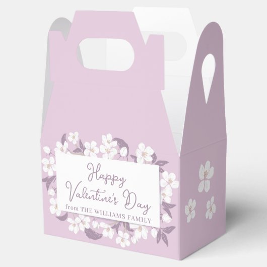ハッピーバレンタインデーカスタムピンクフローラパーティー フェイバーボックス (オープン)