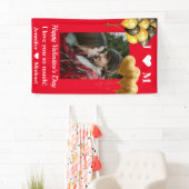 ハッピーバレンタインデーカスタムフォトモノグラム名 横断幕 (インサイチュ)