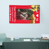 ハッピーバレンタインデーカスタムフォトモノグラム名 横断幕 (トレードショー)