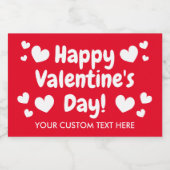 ハッピーバレンタインデーカスタムミニ スパークリングワインラベル (シングルラベル)