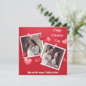ハッピーバレンタインデーカスタム写真と文字 サンキューカード (スタンド正面)