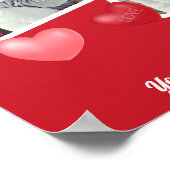 ハッピーバレンタインデーカスタム写真と文字 ポスター (角)