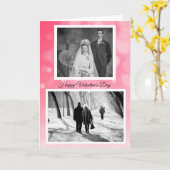 ハッピーバレンタインデーカスタムThen and Nowの写真 カード (黄色い花)