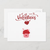 ハッピーバレンタインデーカップケーキコーヒーマグ ポストカード (正面/裏面)