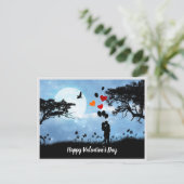 ハッピーバレンタインデーカップルはがき ポストカード (スタンド正面)