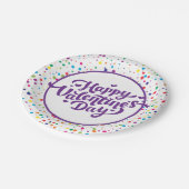 ハッピーバレンタインデーカラフル紙吹雪 ペーパープレート (アングル)