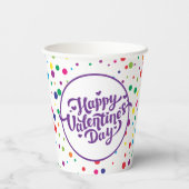 ハッピーバレンタインデーカラフル紙吹雪 紙コップ (裏面)