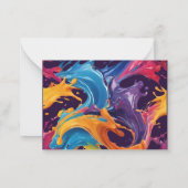 ハッピーバレンタインデーカードカラフルハートXOXO- ノートカード (裏面)