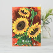 ハッピーバレンタインデーカード（ひまわり） (スタンド正面)