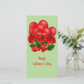 ハッピーバレンタインデーカード サンキューカード (スタンド正面)