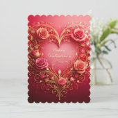 ハッピーバレンタインデーカード 招待状 (スタンド正面)