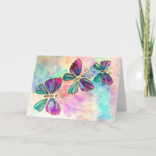 ハッピーバレンタインデーカード（蝶あり） カード (正面)