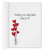 ハッピーバレンタインデーガールインレッドドレスカード (内側 (右))