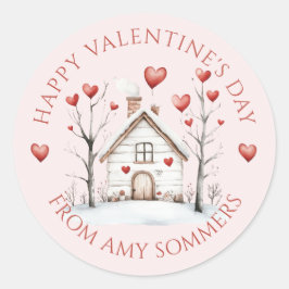 ハッピーバレンタインデーキッズウォーター色 ラウンドシール