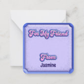 ハッピーバレンタインデーキッズパープル3D学校 ノートカード (裏面)