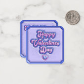 ハッピーバレンタインデーキッズパープル3D学校 ノートカード (正面/裏面インサイチュ)