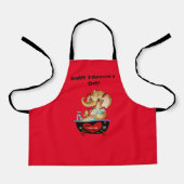 ハッピーバレンタインデーキッズ料理エプロン象 エプロン (正面)