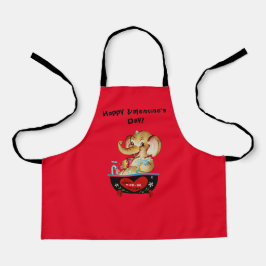ハッピーバレンタインデーキッズ料理エプロン象 エプロン