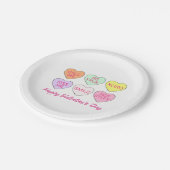 ハッピーバレンタインデーキャンディ会話ハート ペーパープレート (アングル)