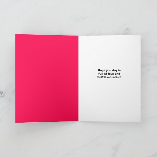 ハッピーバレンタインデーキュートタートルユーモア シーズンカード (内部)