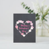 ハッピーバレンタインデーキラキラハートピンク シーズンポストカード (スタンド正面)