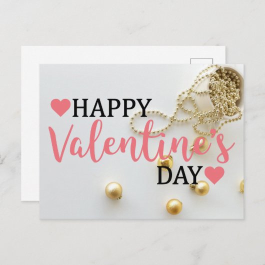 ハッピーバレンタインデーギフトカード ポストカード (正面/裏面)