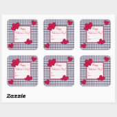 ハッピーバレンタインデーギフトラベルシール スクエアシール (シート)