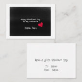 ハッピーバレンタインデークールクラスメイト可愛い黒レッド ノートカード (正面/裏面)