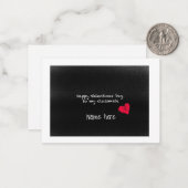 ハッピーバレンタインデークールクラスメイト可愛い黒レッド ノートカード (正面/裏面インサイチュ)