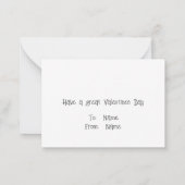 ハッピーバレンタインデークールクラスメイト可愛い黒レッド ノートカード (裏面)