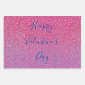 ハッピーバレンタインデーグラタリーバラ金ゴールドピンク ラッピングペーパーシート (正面3)