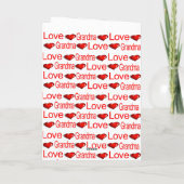 ハッピーバレンタインデーグリーティングカードおばあちゃんハート シーズンカード (裏面)