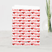 ハッピーバレンタインデーグリーティングカードナナ赤いハート シーズンカード (裏面)