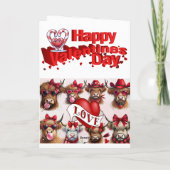 ハッピーバレンタインデーグリーティングカードハート牛 シーズンカード (裏面)