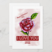 ハッピーバレンタインデーグリーティングカード サンキューカード (正面/裏面)