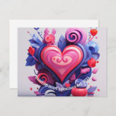 ハッピーバレンタインデーグリーティングカード シーズンカード (正面/裏面)