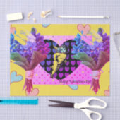 ハッピーバレンタインデーコラージュティッシュペーパー 薄葉紙 (クラフト)