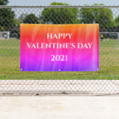 ハッピーバレンタインデーサテンが明るく見えカラフルる 横断幕 (インサイチュ)