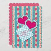 ハッピーバレンタインデーサテンハートヴィンテージコテージ (正面/裏面)