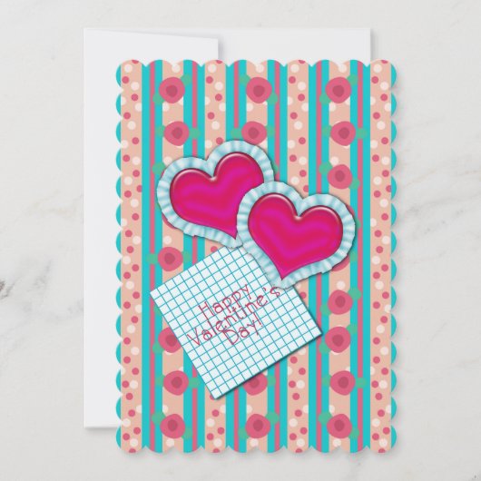 ハッピーバレンタインデーサテンハートヴィンテージコテージ (正面)