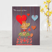 ハッピーバレンタインデーザラブ魔法 カード (黄色い花)