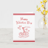 ハッピーバレンタインデーシンプルザアモーレレッド カード (黄色い花)