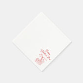 ハッピーバレンタインデーシンプルザアモーレレッド スタンダードカクテルナプキン (角)