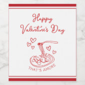 ハッピーバレンタインデーシンプルザアモーレレッド ワインラベル (シングルラベル)