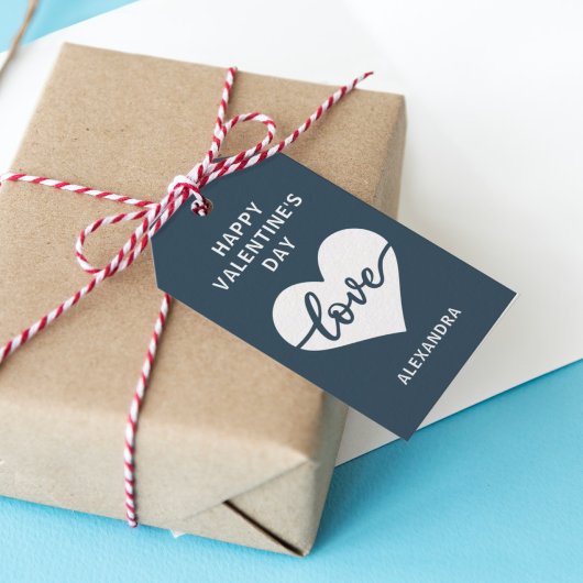 ハッピーバレンタインデーシンプルハートラブギフトラベル ギフトタグ