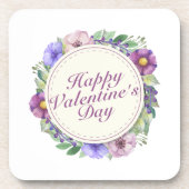 ハッピーバレンタインデーシンプルフローラフレームコースター コースター (正面)