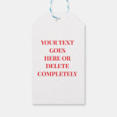 ハッピーバレンタインデーシンプル白ハートオン赤 ギフトタグ (裏面)