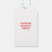 ハッピーバレンタインデーシンプル白ハートオン赤 ギフトタグ (裏面)