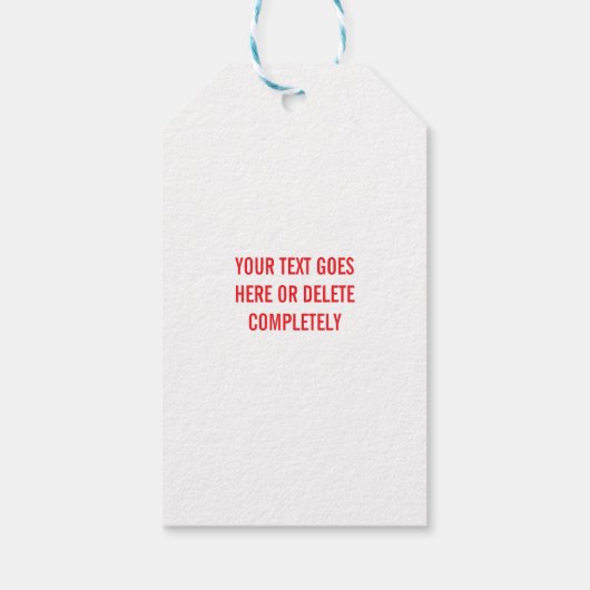 ハッピーバレンタインデーシンプル白ハートオン赤 ギフトタグ (裏面)